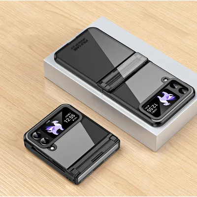 Obrázek produktu pro Pouzdro pro Samsung Galaxy Z Flip 3 5G Ultratenké pokovování průhledné pouzdro s ochranou pantu černé