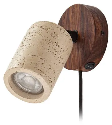 Produktbild von Lucande Wandstrahler Carlotta, Ø 10 cm, beige, Beton, GU10
