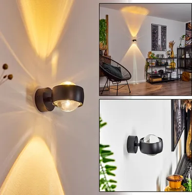 Produktbild von Osacca »Osacca« moderner Wandstrahler aus Metall/Glas in Schwarz/Klar