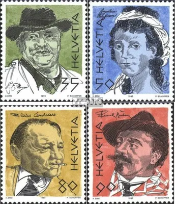 Produktbild von Briefmarken Schweiz 1990 Mi 1423-1426 (kompl.Ausg.) gestempelt Portraitmarken