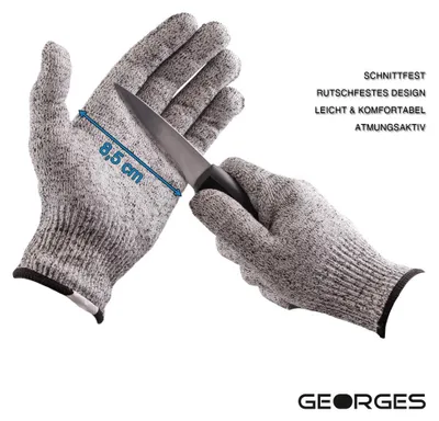 Produktbild von TP Schnittschutzhandschuh zum Schneiden für Küche und Garten, Mesh Arbeitsschutz Handschuh EN388 L5 XS