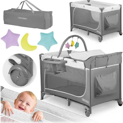 Zdjęcie produktu dla Łóżeczko turystyczne 125x65x78 cm RK-241 Szare