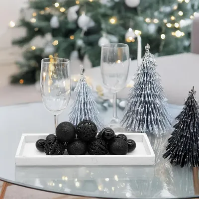 Produktbild von Weißes Vintage-Kerzentablett aus Holz – 40 x 13 cm, rechteckiges Dekotablett für Tischdeko, zum Servieren und für Kerzen zu Weihnachten