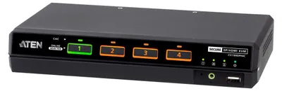 Produktbild von ATEN CS1184DPH4C 4-Port USB 5K DP/HDMI, Single Display Universal Secure KVM Switch mit Cardreader