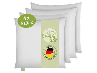 Immagine prodotto di set di 4 cuscini in microfibra ecologica | 80 x 80 cm | DREAMSTAR Eco | Adatto a chi soffre di allergie