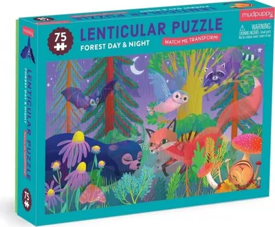 Produktbild von Wald Tag & Nacht 75 Teile Lentikularpuzzle