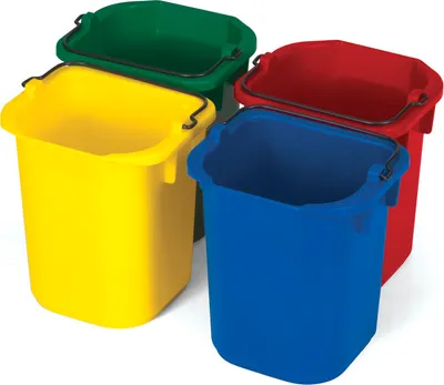 Eimer 5 Liter - Satz, Rubbermaid Grün, Rot, Blau, Gelb Rubbermaid  VB 000983