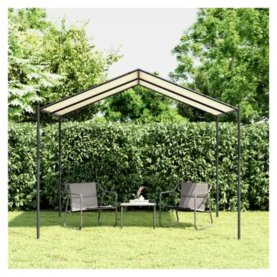 Produktbild von Gartenpergola 3 x 3 m, Pavillon aus Stahl, wasserdichtes Sonnendach, Anbaupavillon, Terrassenpergola mit Markisenschutz, UV-Beschattung, Beige