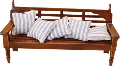 Immagine prodotto di Mini mobili per casa delle bambole panca in legno con cuscino