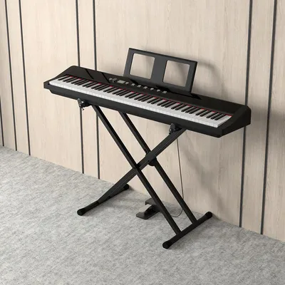Produktbild von Zimilo 88 Tasten Digitalpiano E-Piano Klavier tragbar gewichtete Hammermechanik für Anfänger & Kinder Ohne Klavierständer Einzelpedal Schwarz