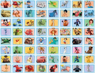 Image de DD-316 Disney Blue Box- 64 motifs Disney - Taille par image : 27 x 36 cm Panneau mural