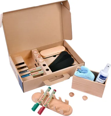 Produktbild von LEGAMASTER WOODEN Whiteboard Starterset 17-teilig - Zubehörset -mix 70% - 214 mm - 333 mm - 74 mm - 890 g