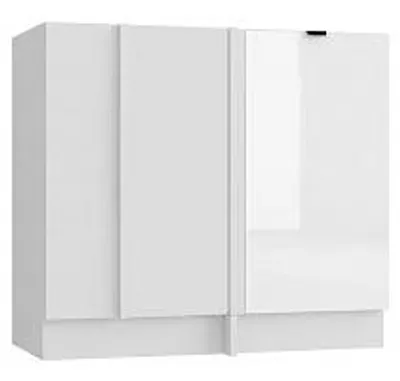 Produktbild von Alice DNP P/L Eckunterschrank, 90 x 82 x 44,6 cm ohne Arbeitsplatte, Weiß Hochglanz/Weiß