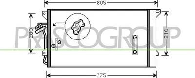 Produktbild von PRASCO AD830C001 Kondensator Klimaanlage Klimakondensator für VW Touareg (7LA, 7L6, 7L7) +Trockner