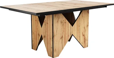 Produktbild von Esstisch Bistrotisch Wohnzimmer Kueche Fruehstueckstisch Esszimmer Holzfarbe Braun 138.5x80x75cm Restauranttisch Schreibtisch modern Wohnzimmertisch