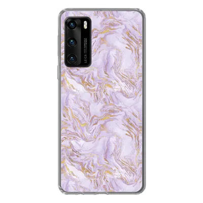 Produktbild von MuchoWow® Handyhülle Schutzhülle Hülle für Huawei P40 Abstrakt - Marmor - Gold - Muster Silikon Softcase Handy Hülle - Handytasche