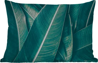 Produktbild von MuchoWow® Outdoor Kissen - Blätter - Makro - Tropisch - Mädchen - Kinder - Jungen - 60x40 cm - Wetterfest - Lounge Kissen - Zierkissen - Kissen für Innenräume