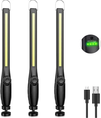 Produktbild von LED Arbeitsleuchte Taschenlampe Werkstattlampe Aufladbar COB inspektionslampe stablampe mit Magnetischen arbeitslampe (3 Stück)