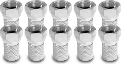 Produktbild von 10x ARLI F-Stecker 7 – 7,4 mm – Koaxialstecker mit breiter Mutter & Dichtring für SAT TV LNB Multischalter
