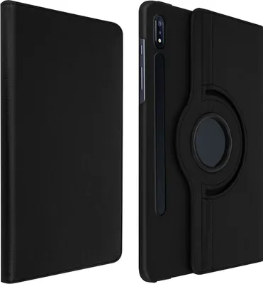 Image de Avizar, étui à rabat 360°, étui avec fonction de support pour Galaxy Tab S7 Plus 12.4, Noir