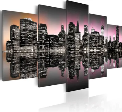 Produktbild von Modernes Wandbild 030111- 52 (100x50) - 5 Teilig Bilder Fotografie auf Vlies Leinwand Foto Bild Dekoration Wand Bilder Kunstdruck New York