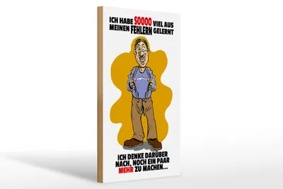 Produktbild von Holzschild Spruch 20x30Ich habe viel aus Fehlern gelernt