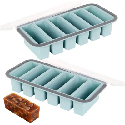 2er-Set Silikon-Gefrierformen für Suppe, 6 x 100 ml, grün