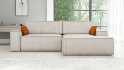 Produktbild von Ecksofa TOR mit Schlaffunktion. Farbe: Pearl.
