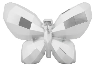 Produktbild von Skulptur Butterfly in Silber-Kunstharz in Schmetterlingsform