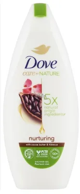Zdjęcie produktu dla Dove Care by Nature Żel pod prysznic Nuturing, 225ml (PRODUKT Z NIEMIEC)