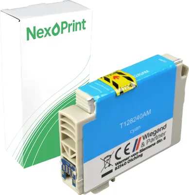 Produktbild von Druckerpatrone kompatibel zu Epson C13T128240 cyan Stylus SX130, Epson Stylus SX230, Epson Stylus SX235W, Epson Stylus SX430W