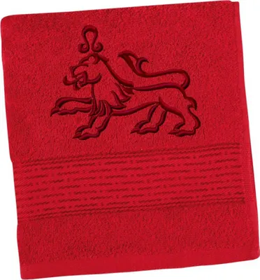 Produktbild von Frotteehandtuch mit gesticktem Sternzeichen - 50x100 cm - Rot