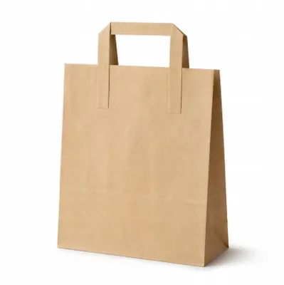 Papiertüten 18x9x22 cm Braun – Geschenktüten Set 100 Stück – Papiertragetaschen