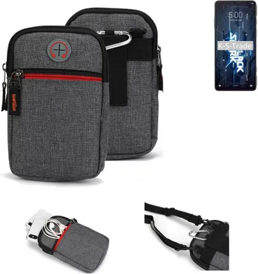 Produktbild von K-S-Trade Holster Gürteltasche kompatibel mit Xiaomi Black Shark 5 Handy Tasche Schutz Hülle grau Zusatzfächer 1x
