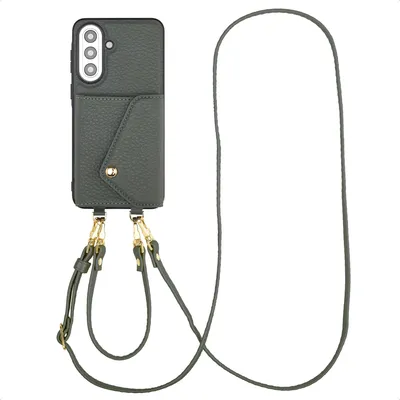 Image de Selencia Sera Étui pour téléphone avec cordon et porte-cartes pour Samsung Galaxy A57 (5G) - Sage Green