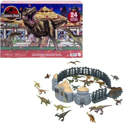 Image de Calendrier de l'Avent - JURASSIC WORLD MATTEL - Dinosaures - 19 figurines - Décor inclus