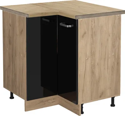 Image de Meuble d'angle Vicco R-Line Noir Haute brillance 75.6cm , PT Chêne, Model 46448