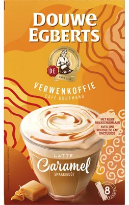 Produktbild von Douwe Egberts Verwenkoffie Latte Caramel Oploskoffie 148g – Cremige Karamell-Latte