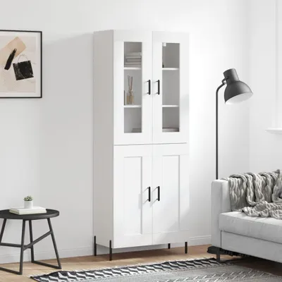 Obrázek produktu pro vidaXL Highboard White 69,5x34x180 cm výrobek z odvozeného dřeva