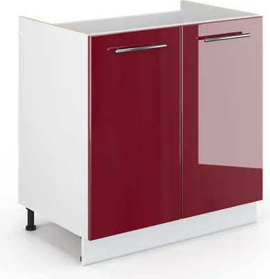 Produktbild von Spülenunterschrank Vicco Fame-Line Bordeaux Hochglanz 80 cm ohne Arbeitsplatte, Model 34779