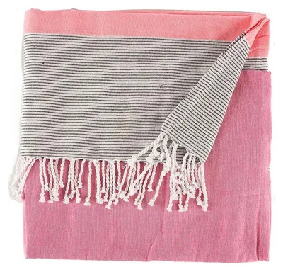 Produktbild von Mehrzweckschal gestreift 160 x 200 cm rosa