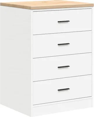 Obrázok produktu pre vidaXL Garážová skriňa biela 60x51x85 cm z masívneho borovicového dreva
