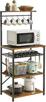Immagine prodotto di Mobiletto per microonde - Mobiletto da cucina - Mobiletto per forno - Ripiano per microonde - 59 x 40 x 143 cm - Marrone