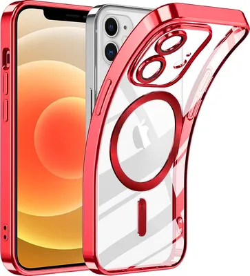 Obrázek produktu pro Pouzdro na mobilní telefon pro iPhone 11 s ochranou Magsafe a fotoaparátem, magnetické ultratenké průhledné pouzdro Red