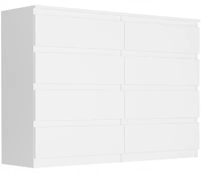Obrázek produktu pro Komoda 140 cm 8 zásuvek skříňka FRAMIRE R-140-S8 bílá