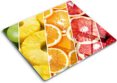 Zdjęcie produktu dla Deska kuchenna – 60 cm x 52 cm - Szklana deska do krojenia - Szkło hartowane – Antypoślizgowa - Kolorowe Owoce