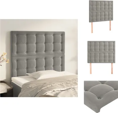 Produktbild von vidaXL Kopfteile 2 Stk. Hellgrau 100x5x78/88 cm Samt -  Kopf- & Fußenden