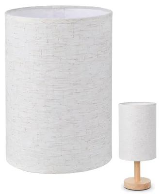 Leinen-Lampenkap Trommelform Beige für Tisch- und Stehlampe