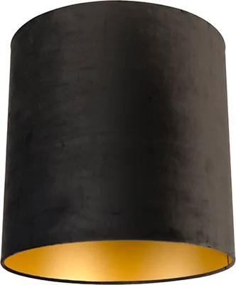 Produktbild von Samt Lampenschirm schwarz 40/40/40 mit goldener Innenseite