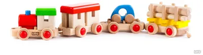 Immagine prodotto di Set di costruzioni per treni in legno Bajo - giocattolo educativo e creativo